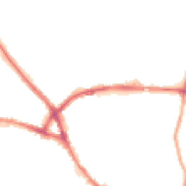 Night-time road noise heatmap for NN5 7DP