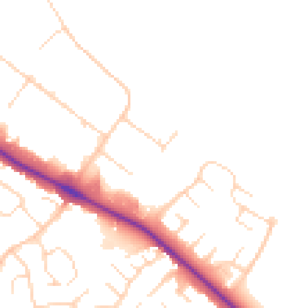 Daytime road noise heatmap for NN5 7FD