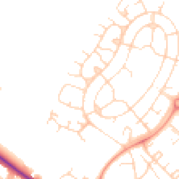 Daytime road noise heatmap for NN5 7JF