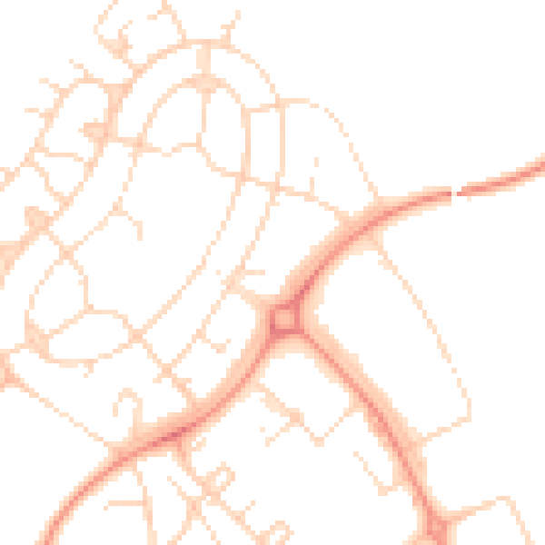 Daytime road noise heatmap for NN5 7JS