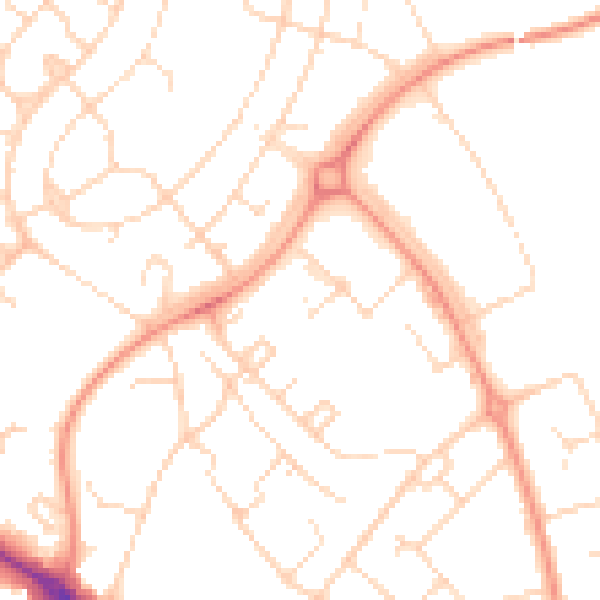 Daytime road noise heatmap for NN5 7QN