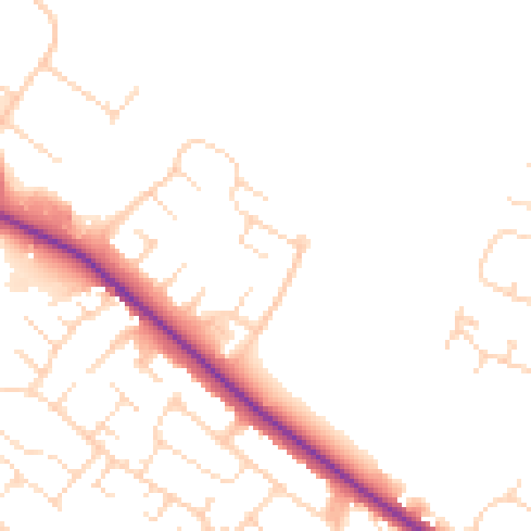 Daytime road noise heatmap for NN5 7RS