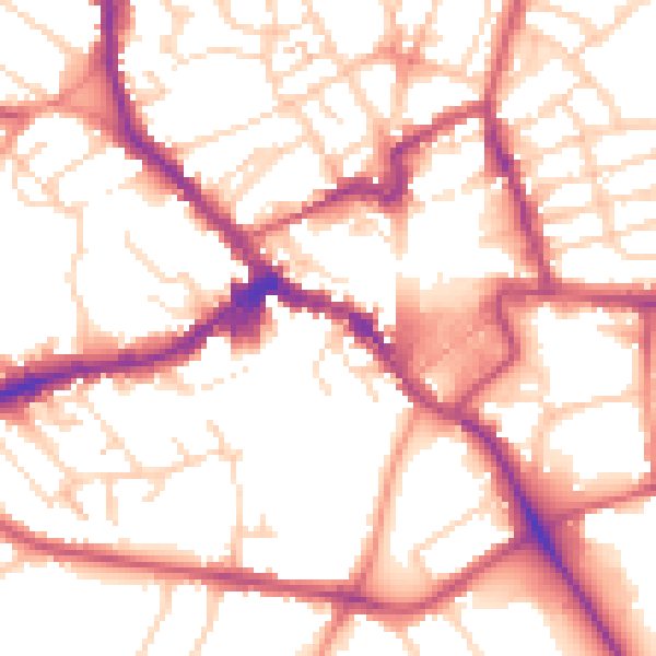 Daytime road noise heatmap for NN8 1AH