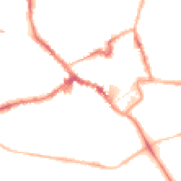 Night-time road noise heatmap for NN8 1AH