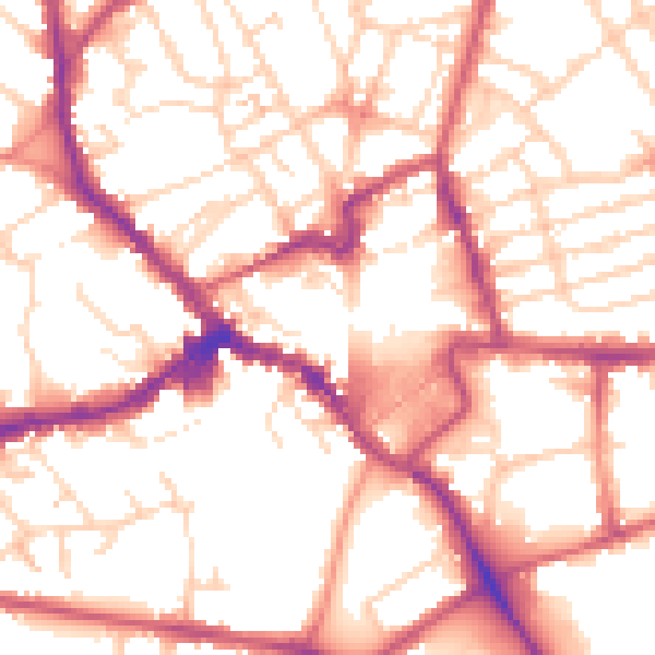 Daytime road noise heatmap for NN8 1AN