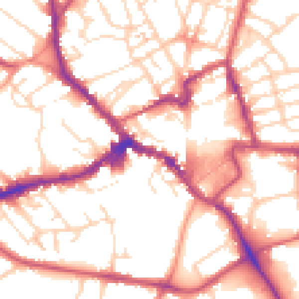 Daytime road noise heatmap for NN8 1AY