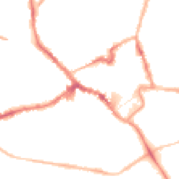 Night-time road noise heatmap for NN8 1AY