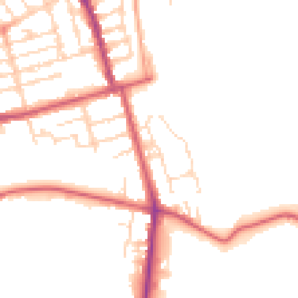 Daytime road noise heatmap for NN8 1BG