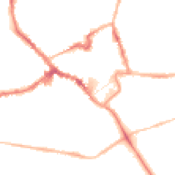 Night-time road noise heatmap for NN8 1BL