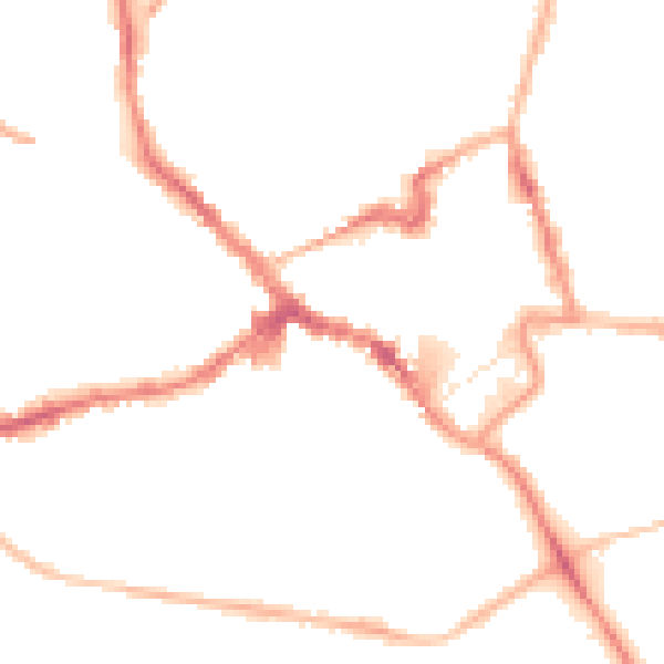 Night-time road noise heatmap for NN8 1BQ