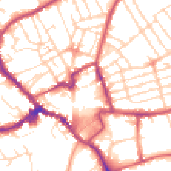 Daytime road noise heatmap for NN8 1DJ