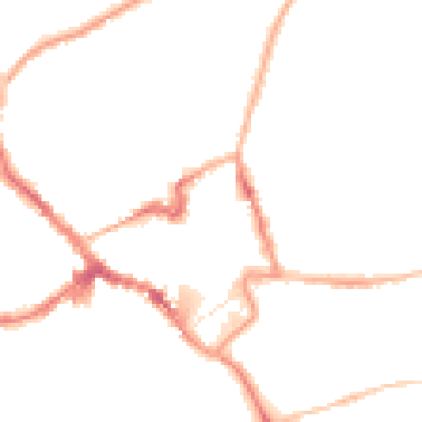 Night-time road noise heatmap for NN8 1DJ