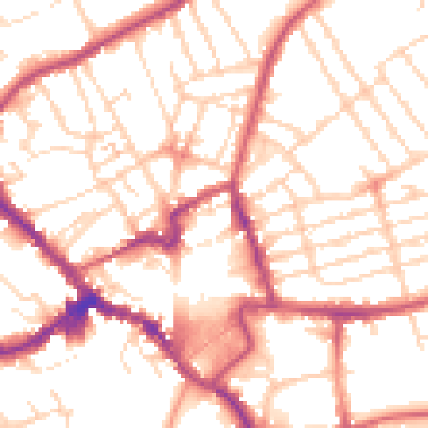 Daytime road noise heatmap for NN8 1DN