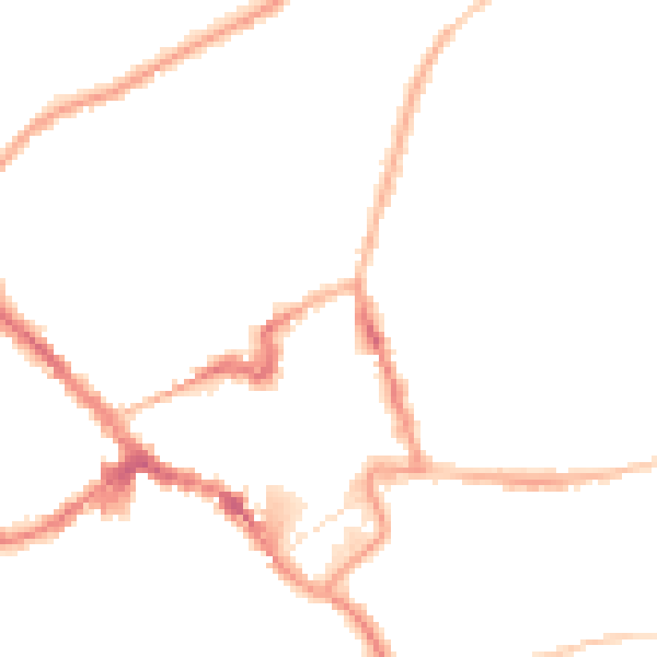 Night-time road noise heatmap for NN8 1DN
