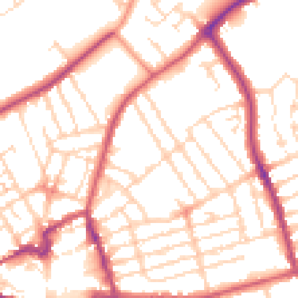 Daytime road noise heatmap for NN8 1DP
