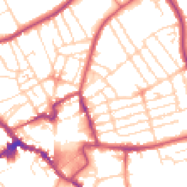 Daytime road noise heatmap for NN8 1DS