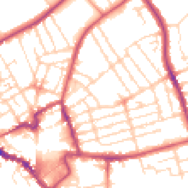 Daytime road noise heatmap for NN8 1DU