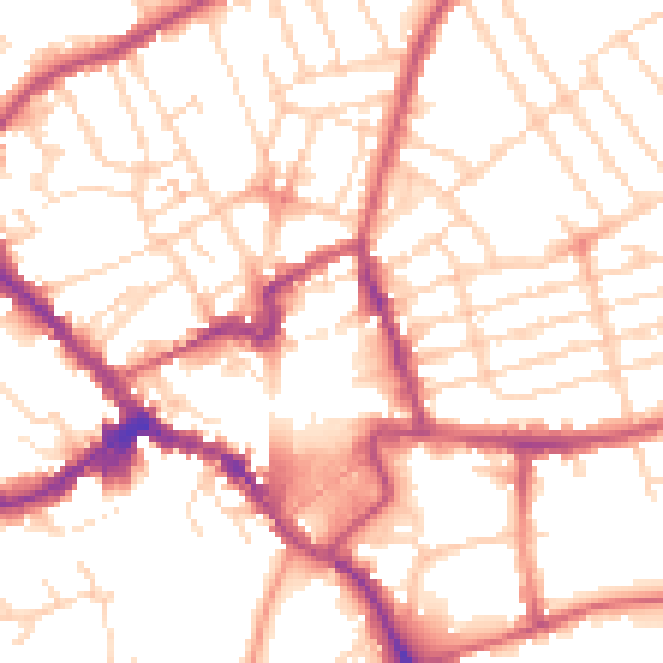 Daytime road noise heatmap for NN8 1DW
