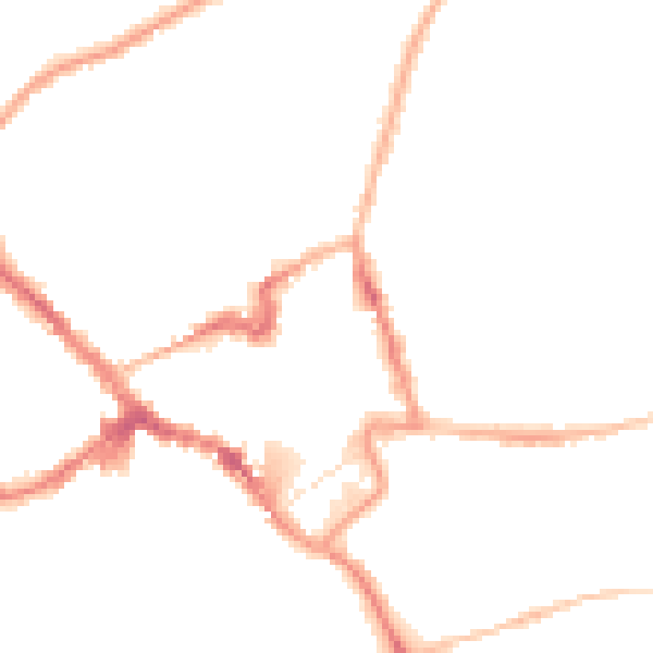 Night-time road noise heatmap for NN8 1DW