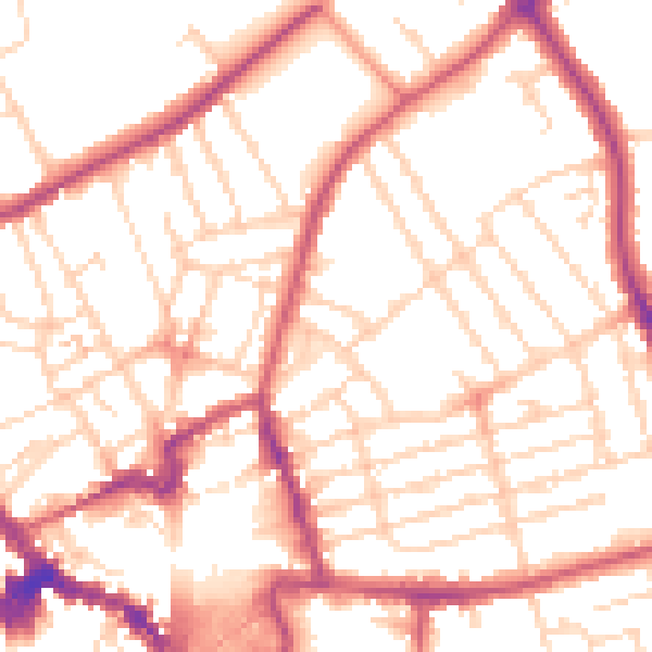 Daytime road noise heatmap for NN8 1DX