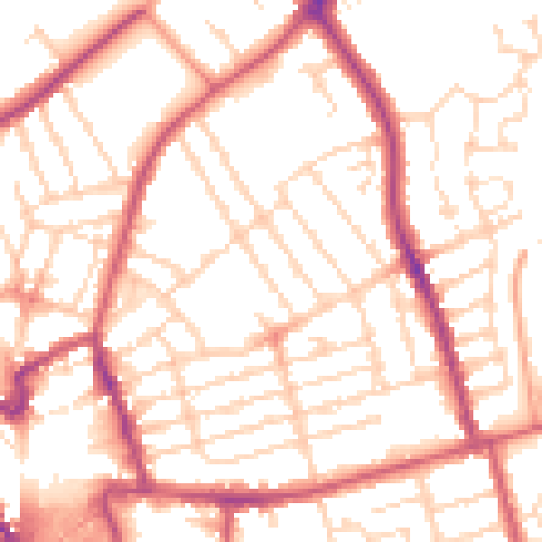 Daytime road noise heatmap for NN8 1EG