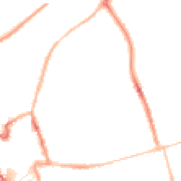 Night-time road noise heatmap for NN8 1EG