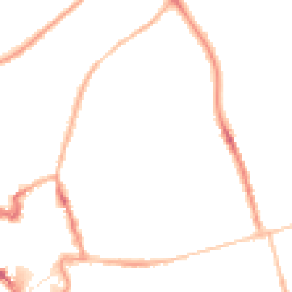 Night-time road noise heatmap for NN8 1EH