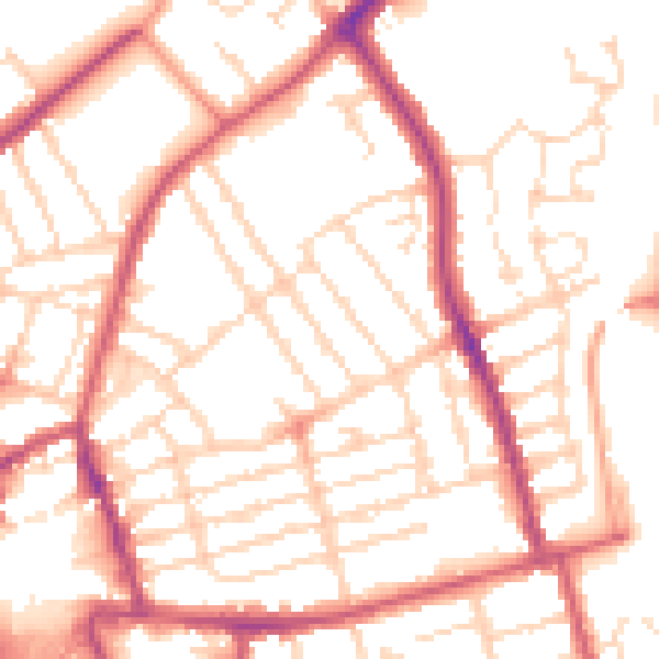 Daytime road noise heatmap for NN8 1EN