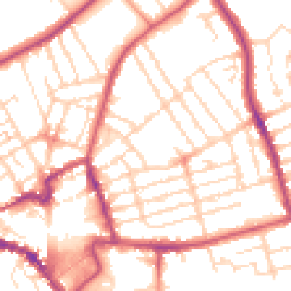 Daytime road noise heatmap for NN8 1EP