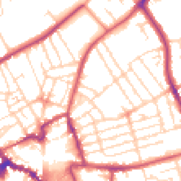 Daytime road noise heatmap for NN8 1ER