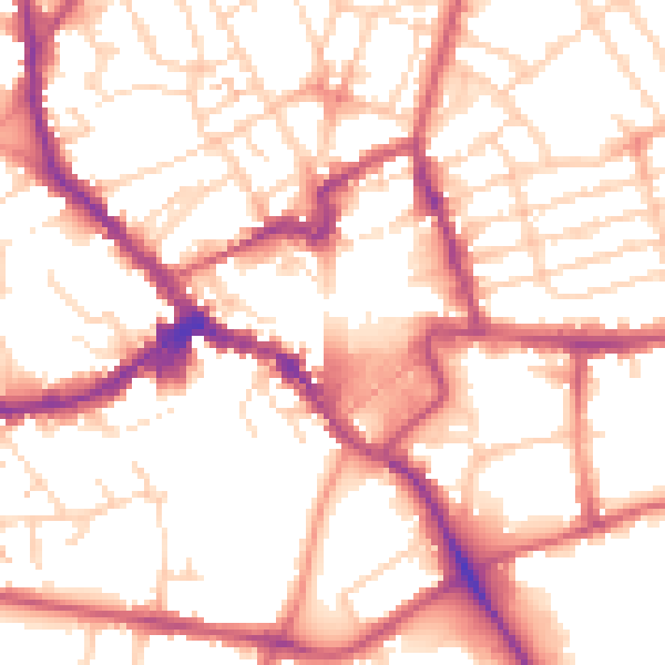 Daytime road noise heatmap for NN8 1EX