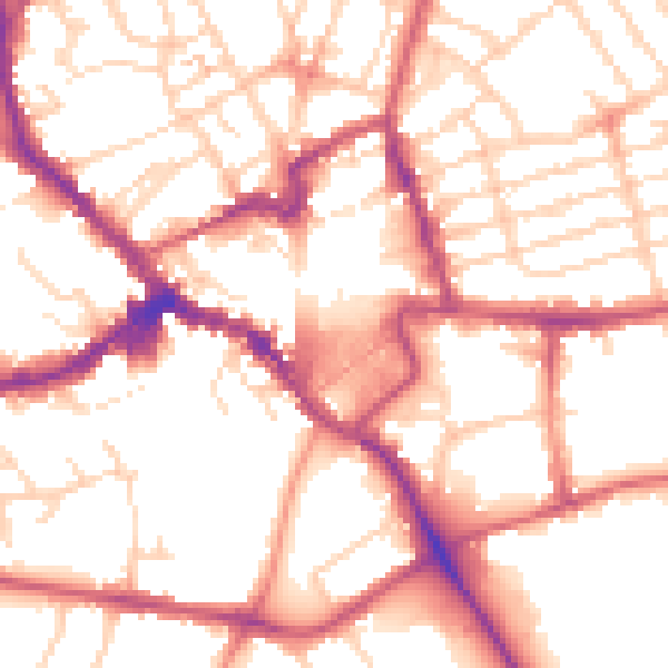 Daytime road noise heatmap for NN8 1EZ
