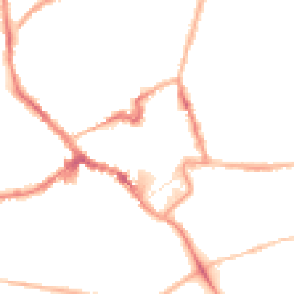 Night-time road noise heatmap for NN8 1HA