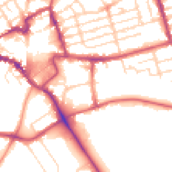 Daytime road noise heatmap for NN8 1LL