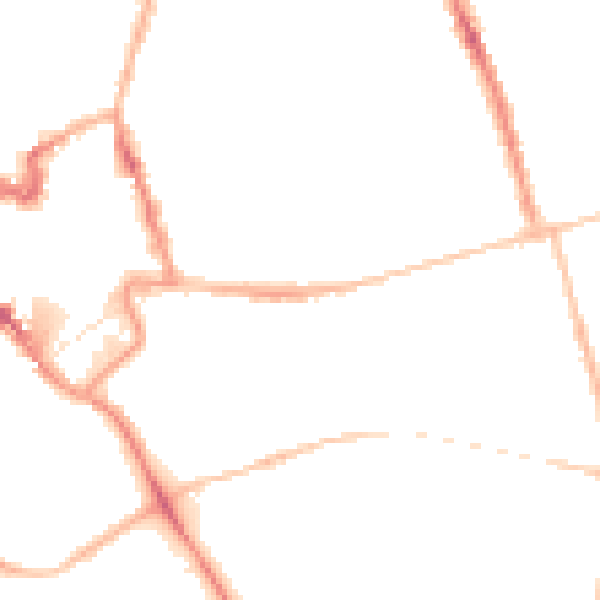 Night-time road noise heatmap for NN8 1NB