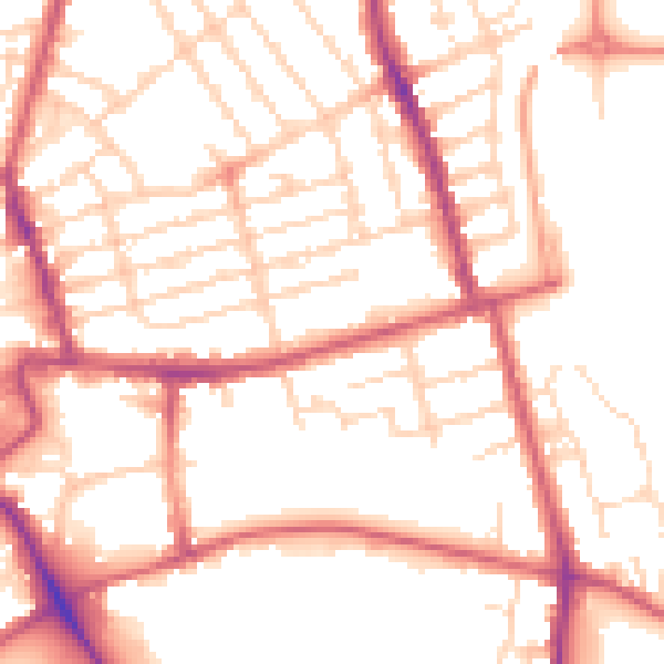 Daytime road noise heatmap for NN8 1NF