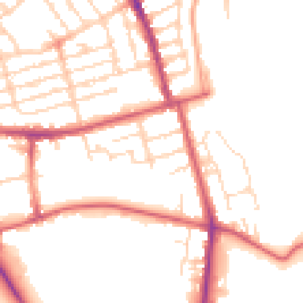 Daytime road noise heatmap for NN8 1NS