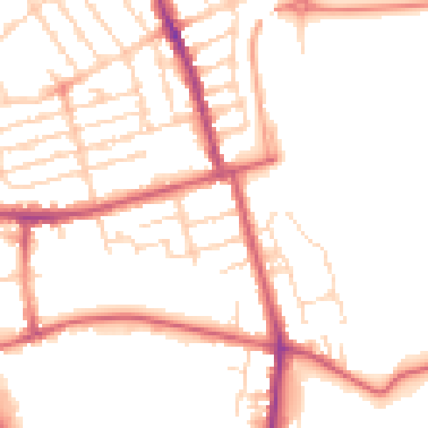 Daytime road noise heatmap for NN8 1NT