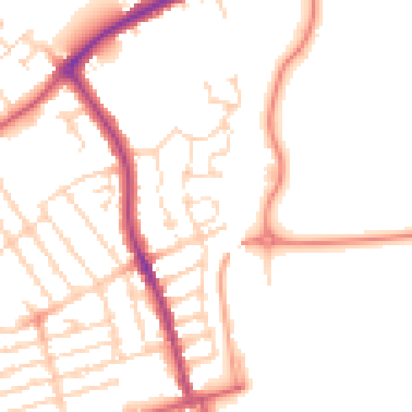 Daytime road noise heatmap for NN8 1SH