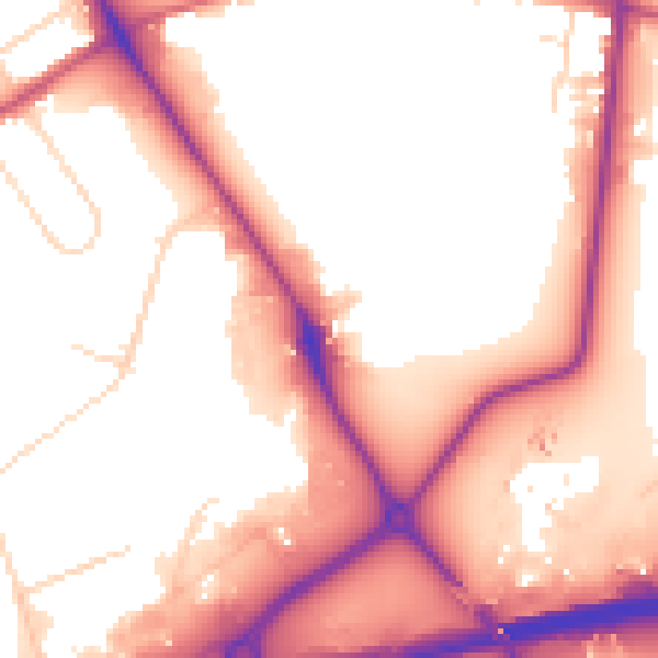 Daytime road noise heatmap for NN8 2DP