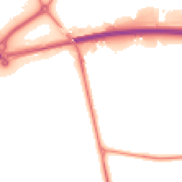 Night-time road noise heatmap for NN8 2EB