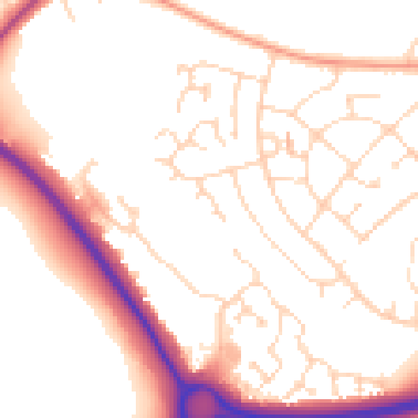 Daytime road noise heatmap for NN8 2EG