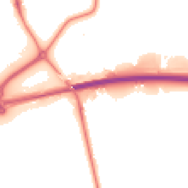 Night-time road noise heatmap for NN8 2EQ