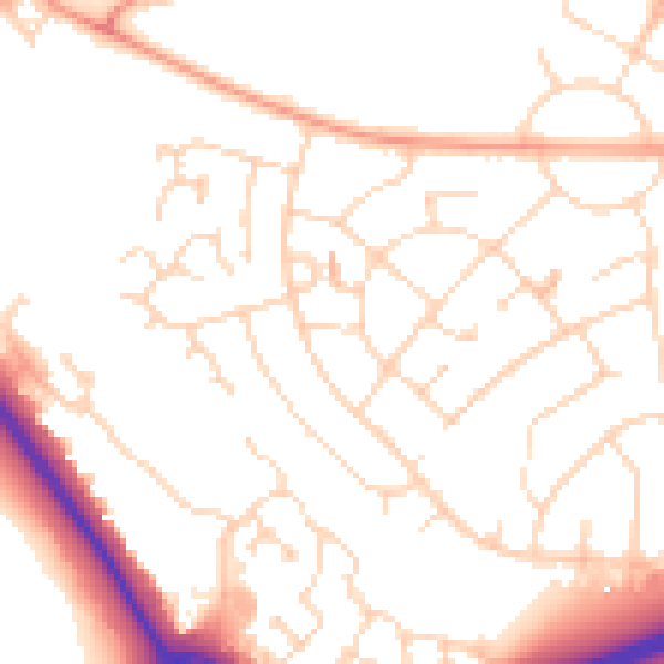 Daytime road noise heatmap for NN8 2EX