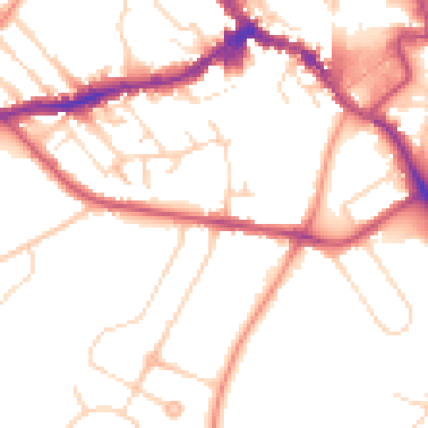 Daytime road noise heatmap for NN8 2JR