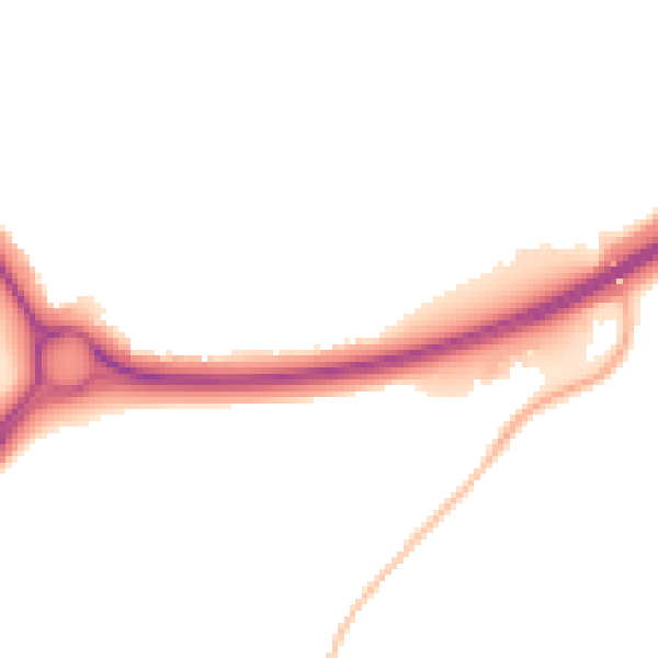 Night-time road noise heatmap for NN8 2NN