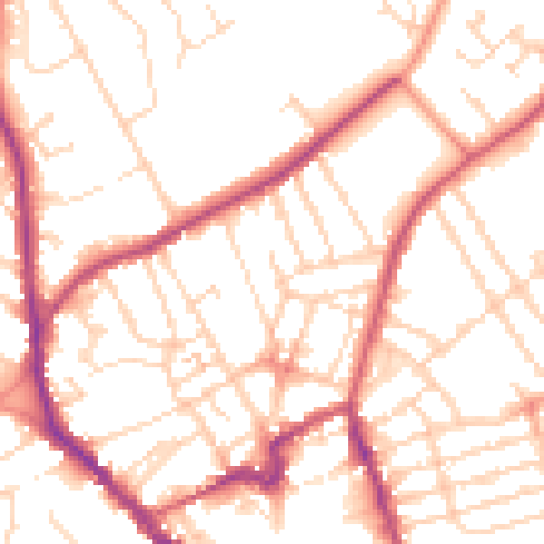 Daytime road noise heatmap for NN8 4EP