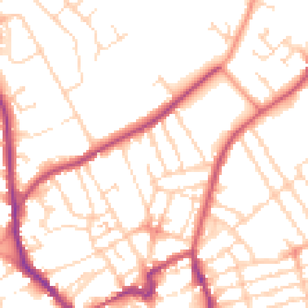 Daytime road noise heatmap for NN8 4ER