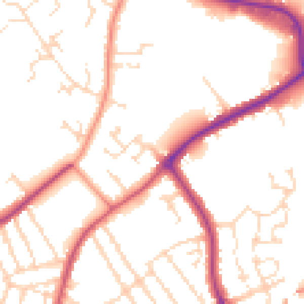 Daytime road noise heatmap for NN8 4GB
