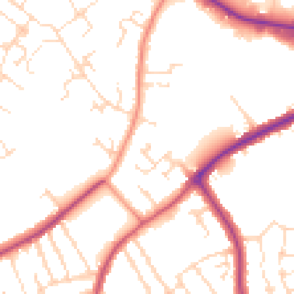 Daytime road noise heatmap for NN8 4GG